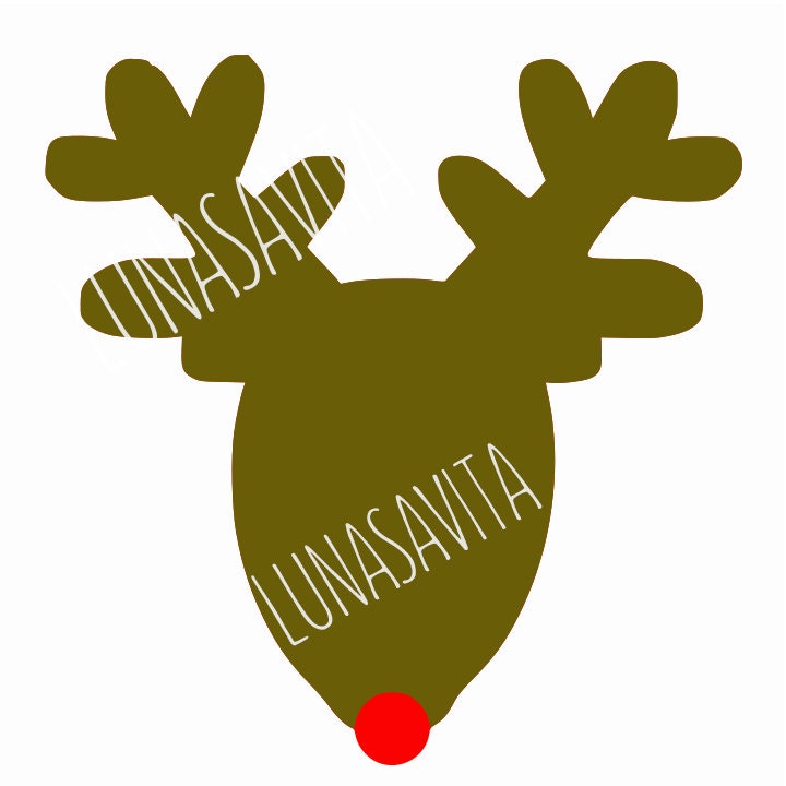 Download Reindeer Rudolph SVG DXF for Cricut Design Space Silhouette