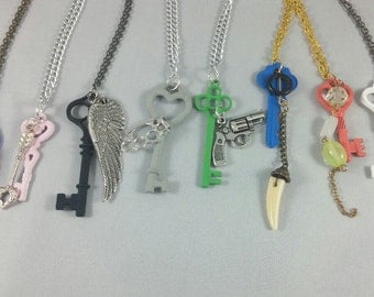 Final Fantasy XIII / XIII-2 / Lightning Returns Character Inspired Key and Charm Pendant Necklaces - All Main Characters