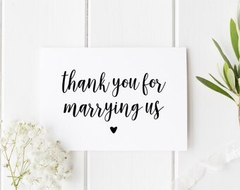 Thank You Wedding Card, Thankyou Officiant Card, Thank You For Marrying Us, Card To Priest, Card To Judge, Thank You Officiant Wedding Card