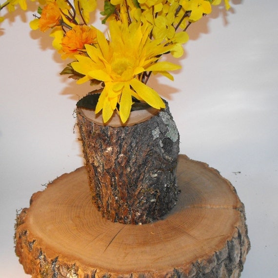 Log Vase Tree Branch vase Wood vase Flower by OzarkCraftWood