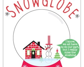 Set of 10 Cool, Funny Christmas Cards - California Snowglobe