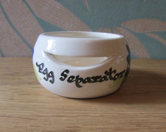 1960s Toni Raymond blue floral porcelain Egg Separator