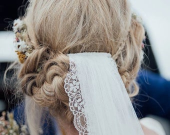 Wedding veil, boho veil, soft tulle, ivory veil, white, champagne, lace veil, elbow, fingertip, cathedral, chapel, floor, draping veil, silk