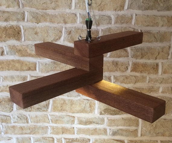 Abstrakte decke leuchte solide holz modernes von uniquelightingco