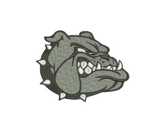 Bulldog Head Machine Embroidery Design 8 Size - INSTANT DOWNLOAD