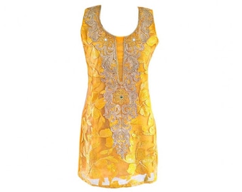 Elegant Embellished Indian Kurti Top, Sleeveless Tunic, Cocktail Party Tunic Top, Ethnic Indian Tops, Summer Festival, Women's Tops