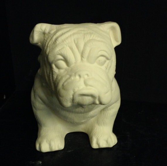 unpainted ceramic dog figurines