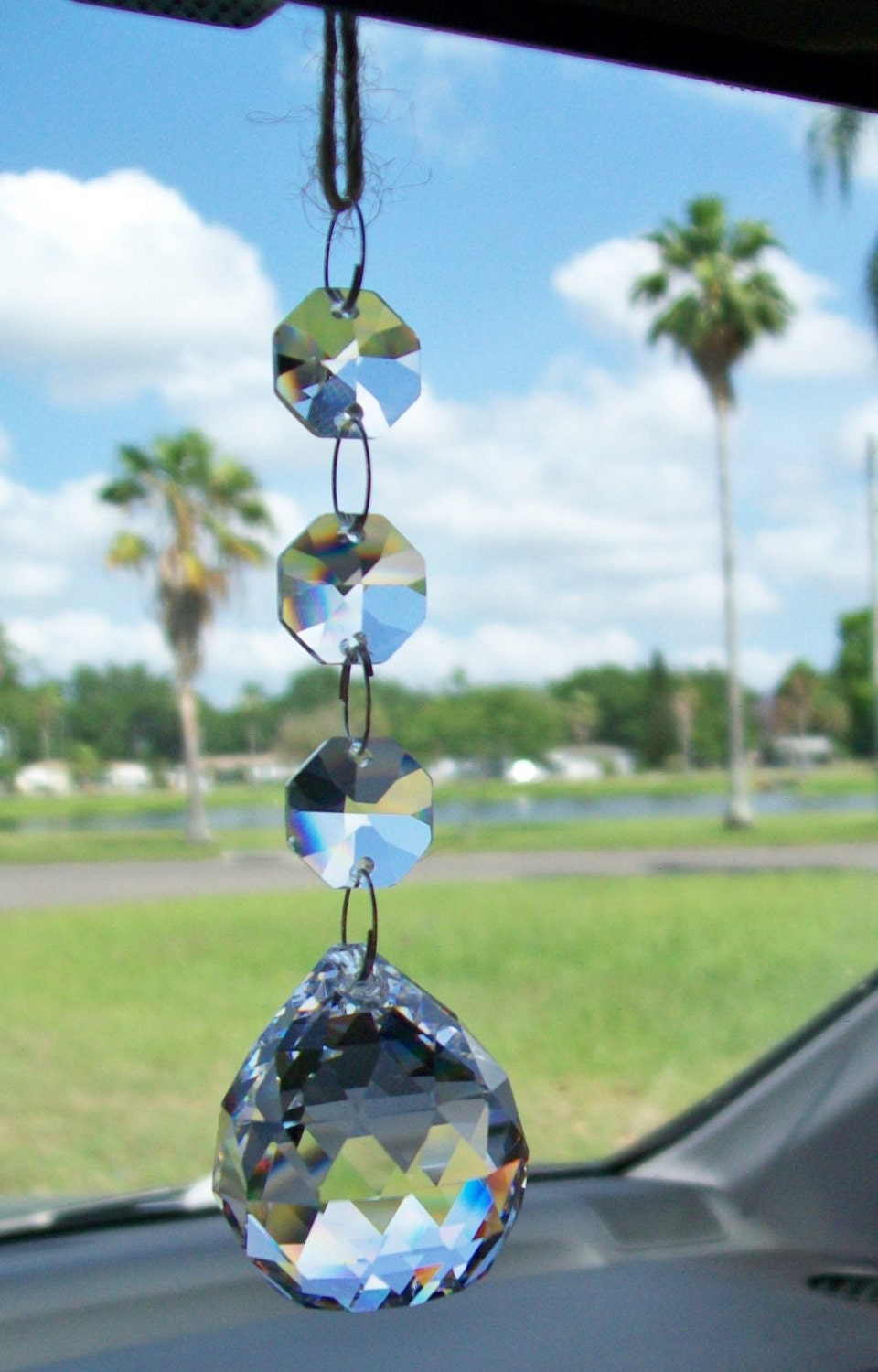Suncatcher Crystal Rear View Mirror Ball Suncatcher Car