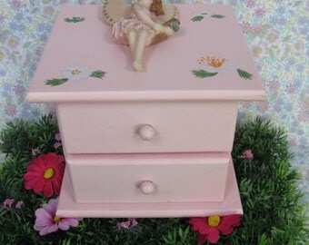SALE! - Fairy Jewelry Box - Fairy Jewellery Box - Vintage Jewelry Box - Pink Jewelry Box - Jewelry Storage - Girls Jewelry Box