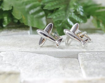 Airplane cufflinks. Cufflinks. Groomsmen cufflinks. Groom cufflinks. Silver cufflinks. Outdoorsmen gift. Wedding Cufflinks. Cuff links.