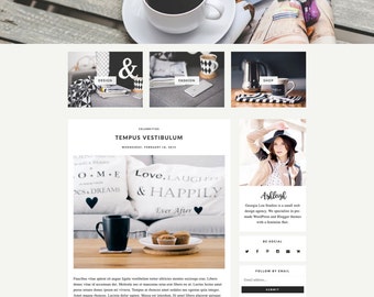 Premade Blogger Template - Responsive Blog Theme - Customizable - Clean & Minimal - "Ashleigh" - blog design, blogger theme, blog template