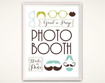 Photo Booth Sign - PRINTABLE Photobooth Sign, Grab a Prop, Wedding Sign, Photo Booth Printable, Wedding Photo Booth Prop, Wedding PRINTABLE