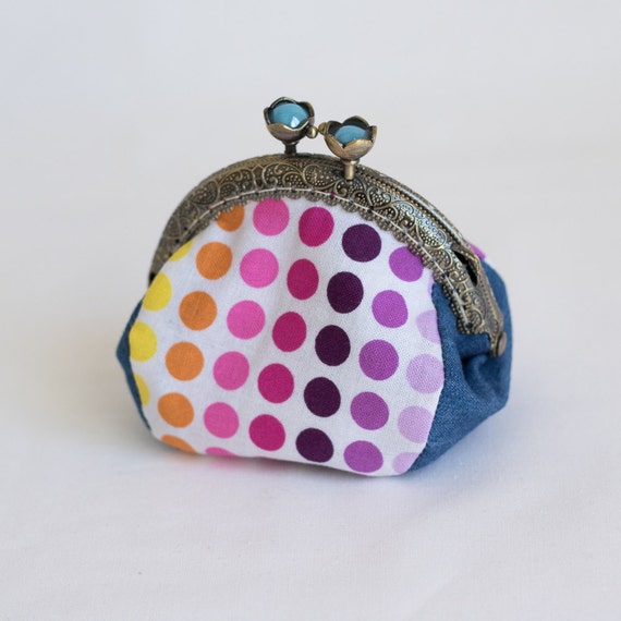 Kiss lock coin purse metal frame clasp by MyPetiteFabric on Etsy