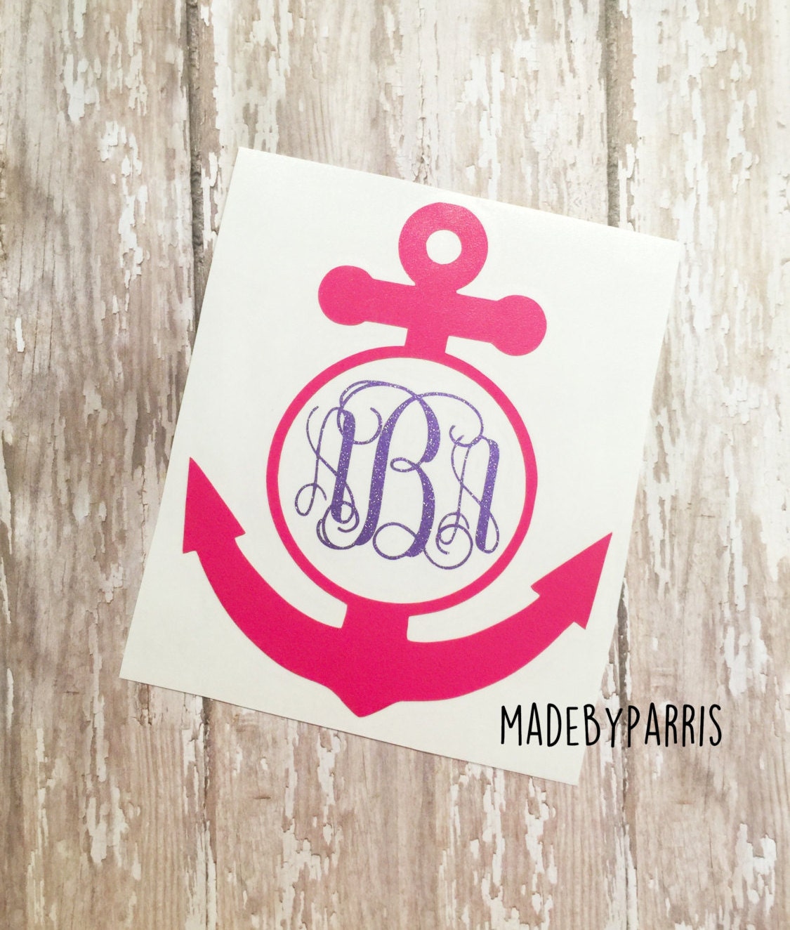 Anchor with Circle Monogram Decal Monogram Decal by MadeByParris