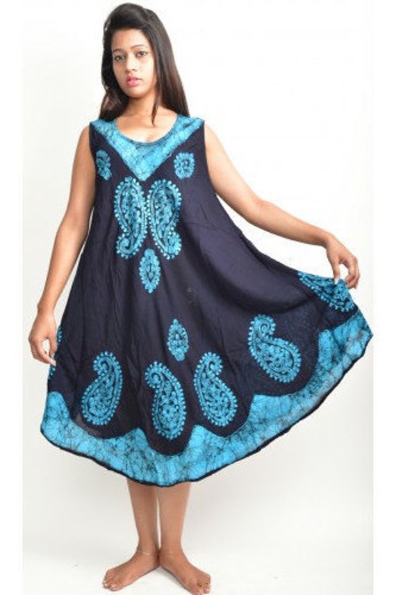 Batik Embroidered Summer Dress by Connectionssidneybc on Etsy