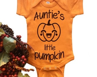 Auntie's Little Pumpkin Onesie. Aunt Onesie. Halloween Costume. Bodysuit. Newborn. Infant. Funny.