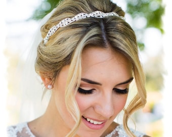 Bridal Headpiece, Wedding Headpiece, Wedding Tiara, Rhinestone Bridal Headband, Crystal Headband, Jeweled Wedding Headband, No. 5050HB, SALE