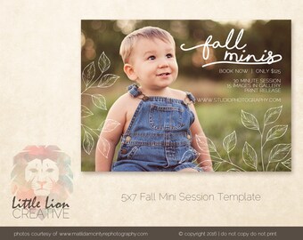 Fall Mini Session Template - PSD digital file, flyer, marketing storyboard