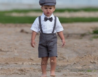 Baptism baby suit and dress natural linen kids clothes by ...