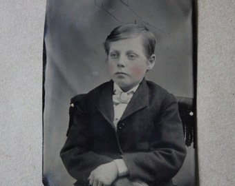 Antique Carte de Visite (CDV) and Tintype of Young Boy