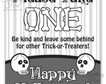 Halloween Candy Sign Printable Sign for Halloween Candy Bowl for Trick-or-Treaters - Instant Download -