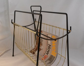 MCM 1960s Wire Magazine Book Record Rack - a Groovy way to Organize Stuff