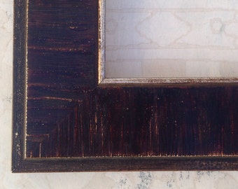 Distressed Wood Picture Frame 5x7, 8x8, 8x10, 8.5x11, 11x14, 16x20, 24x30 Dark Wood Frame Hand Distressed, Heirloom Family Photo Frame