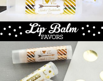 Bachelorette Party Favors - Bachelorette Favors - Bachelorette Party Gifts - Gold Bachelorette Party Lip Balm Favors (EB3031FW) set of 16|