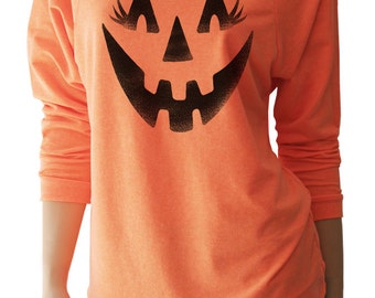 Pumpkin Face Halloween Shirts. Women's Halloween Shirts. Jack o Lantern. Halloween Sweatshirt. Halloween TShirt. Halloween Shirts for Women