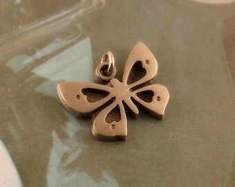 Swedish Modernist Pewter Cut-Out Butterfly Pendant, Signed R Tennesmed Sweden