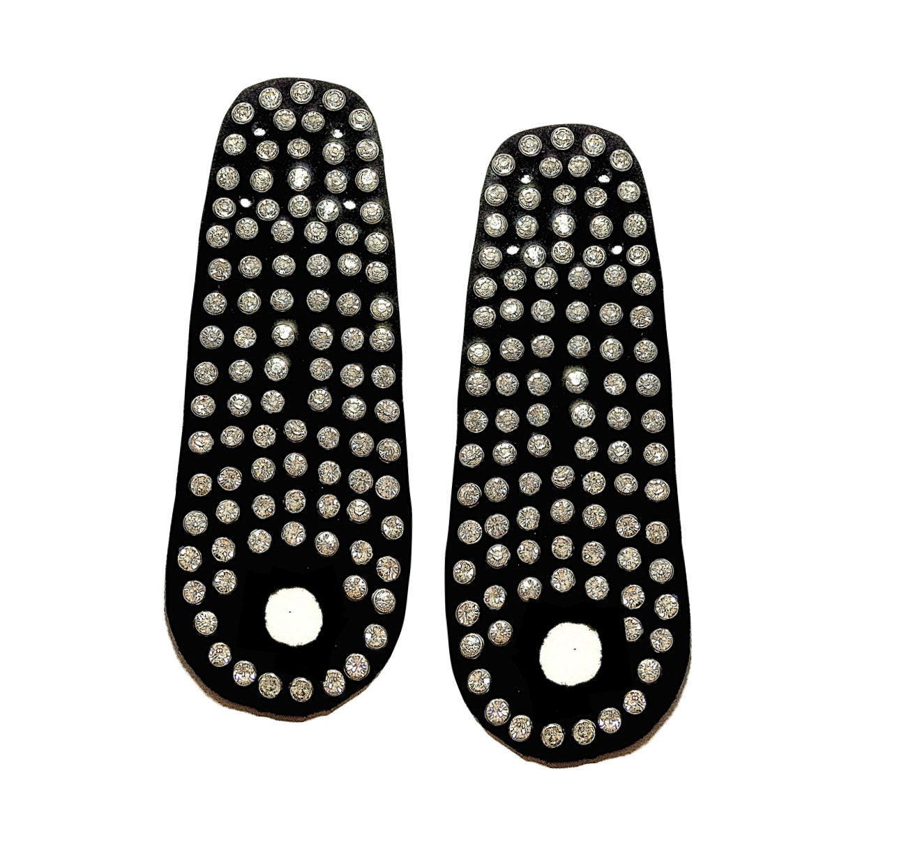 Black Suede/Rhinestone Roller Skate Toe Guards
