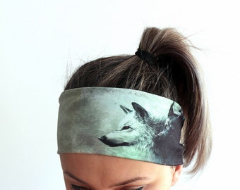Headband - Yoga Headband - Fitness Headband - Workout Headband - Running Headband - Wolves Grey Black Y6 Cyber Monday