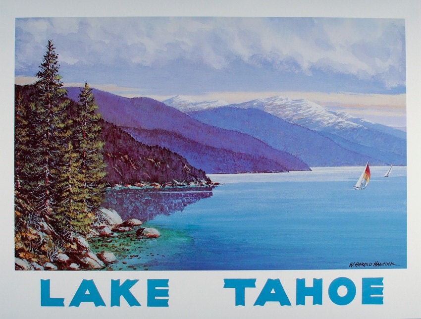 LAKE TAHOE Lake Tahoe Poster Lake Tahoe Print Lake House