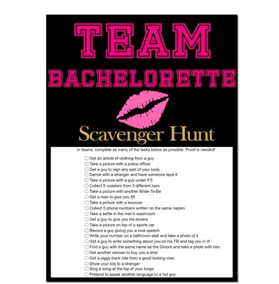 Bachelorette Scavenger Hunt Game Printable by SparklingEverAfters