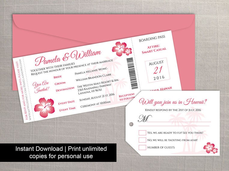 Diy Printable Wedding Boarding Pass Luggage Tag Template