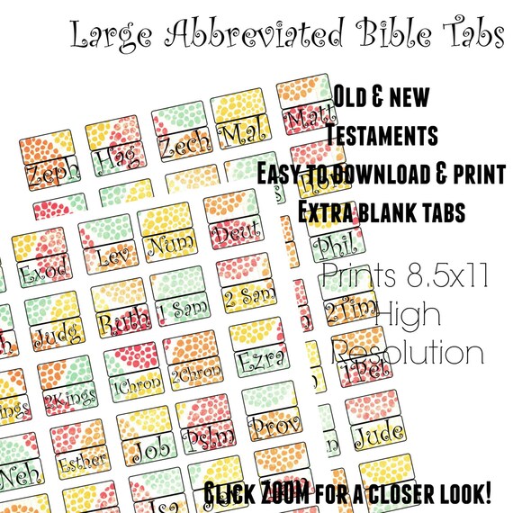 Bible Tabs Printable Bible Tabs Bible Journaling tabs