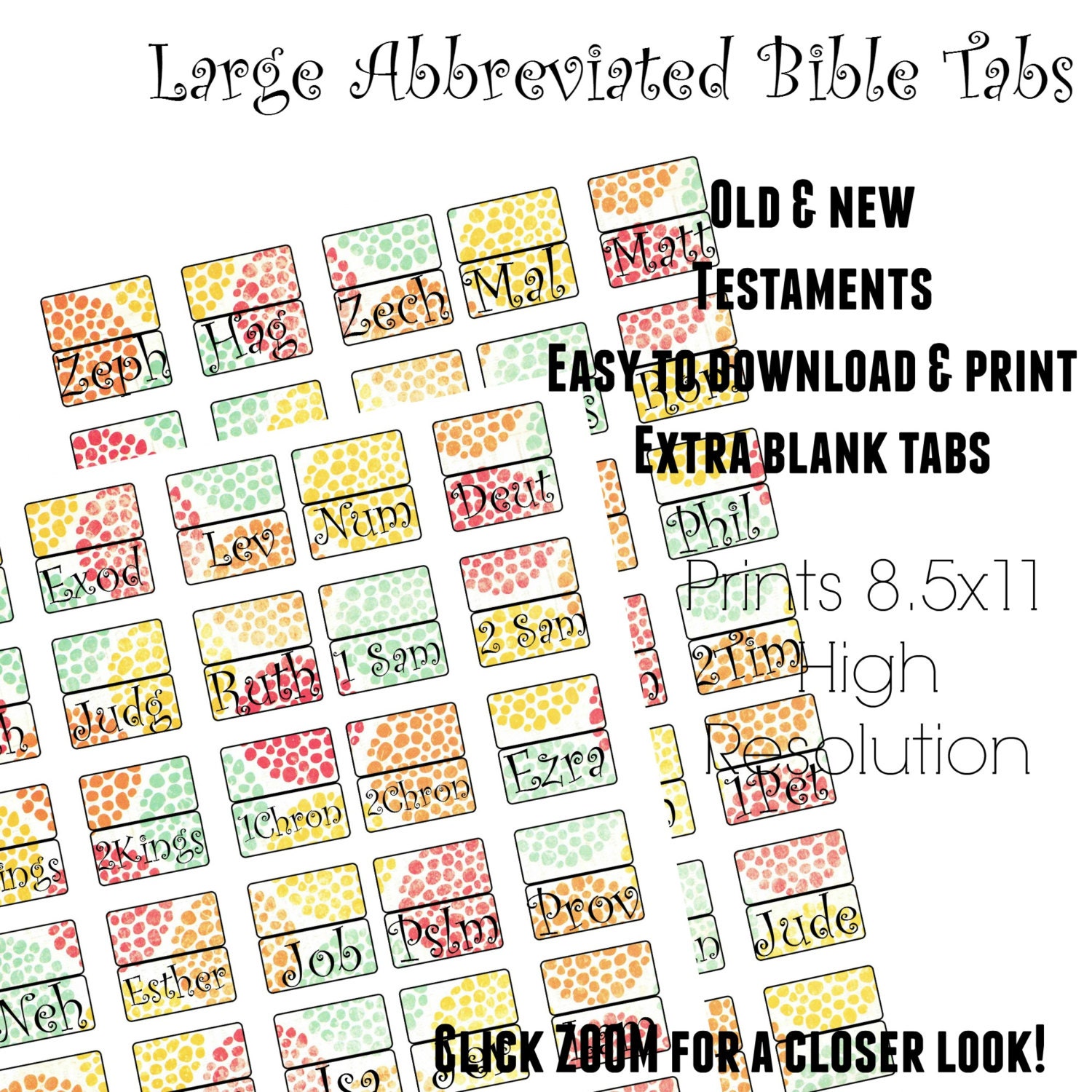 Bible Tabs Printable Bible Tabs Bible Journaling tabs