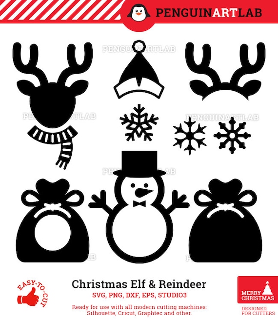Download Santa Reindeers and Elf SVG Monogram Files - Christmas ...