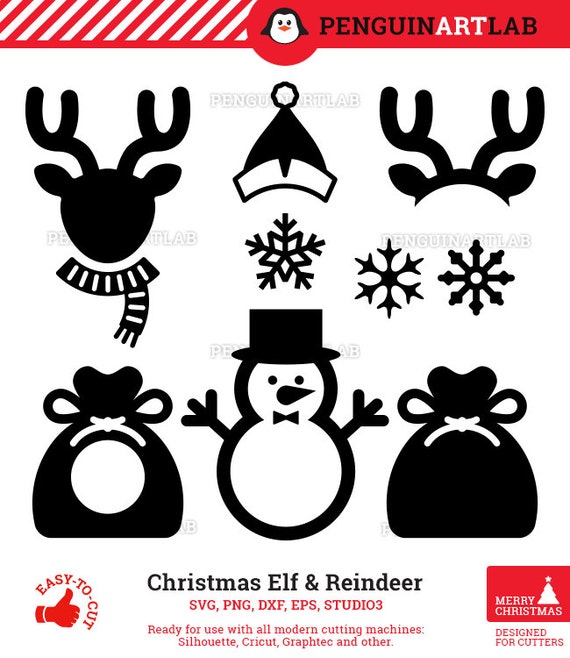 Download Santa Reindeers and Elf SVG Monogram Files - Christmas ...