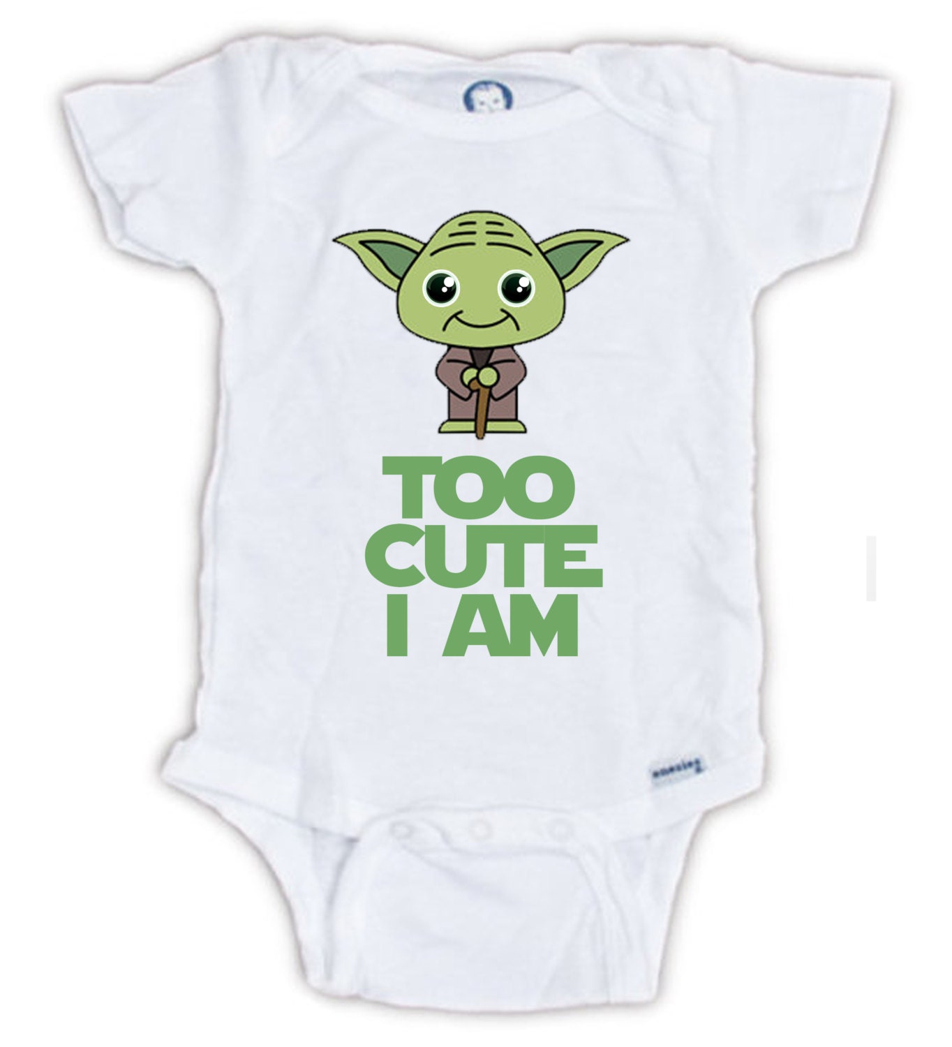 STAR WARS Cute Yoda Baby Onesie Baby Bodysuit Yoda by JujuApparel