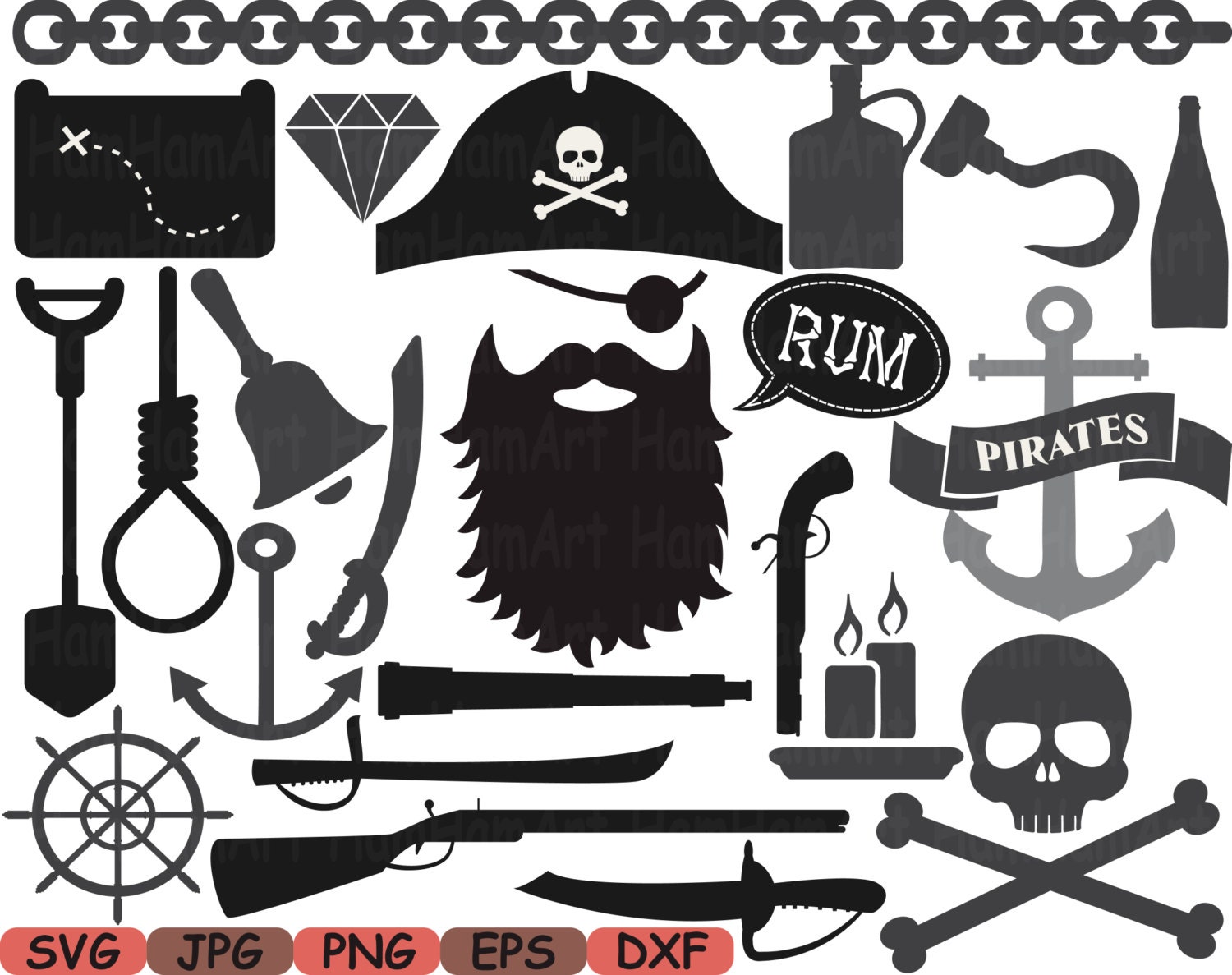 Pirate Photo Booth Props v3 Pirate Party Props Eye Patches