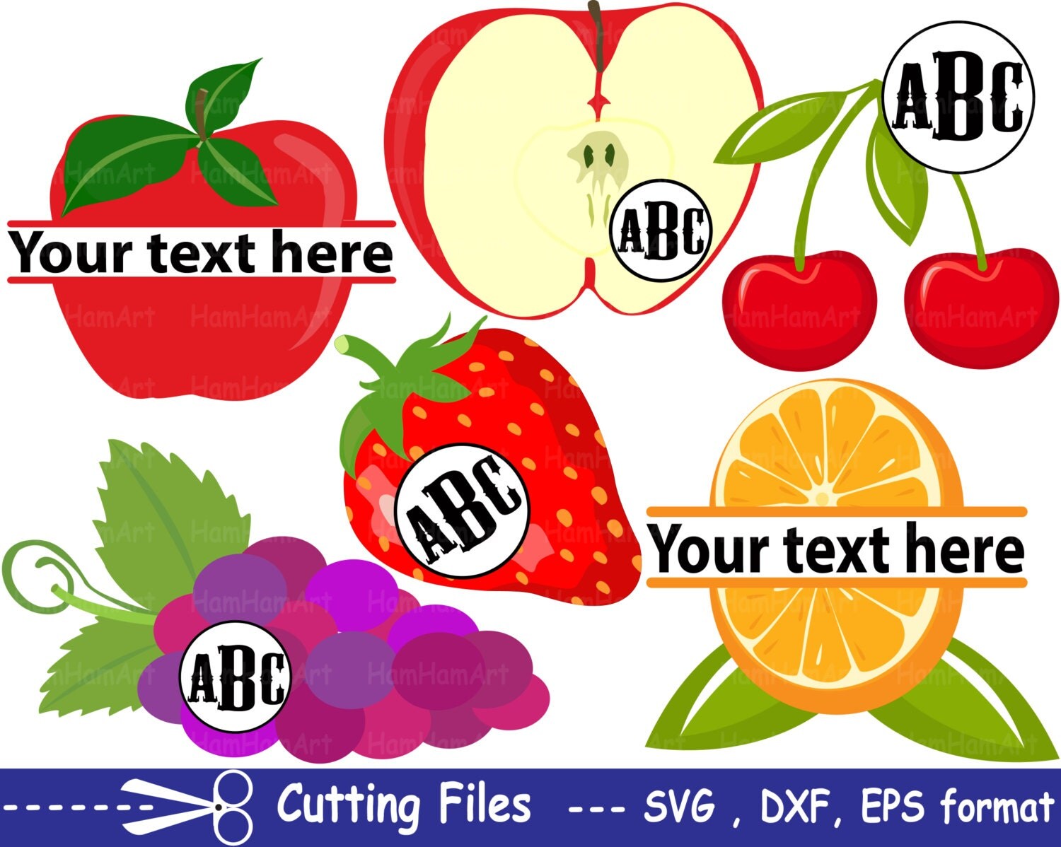Cutting files SVG DXFEPSpng Fruits items Logo Vinyl