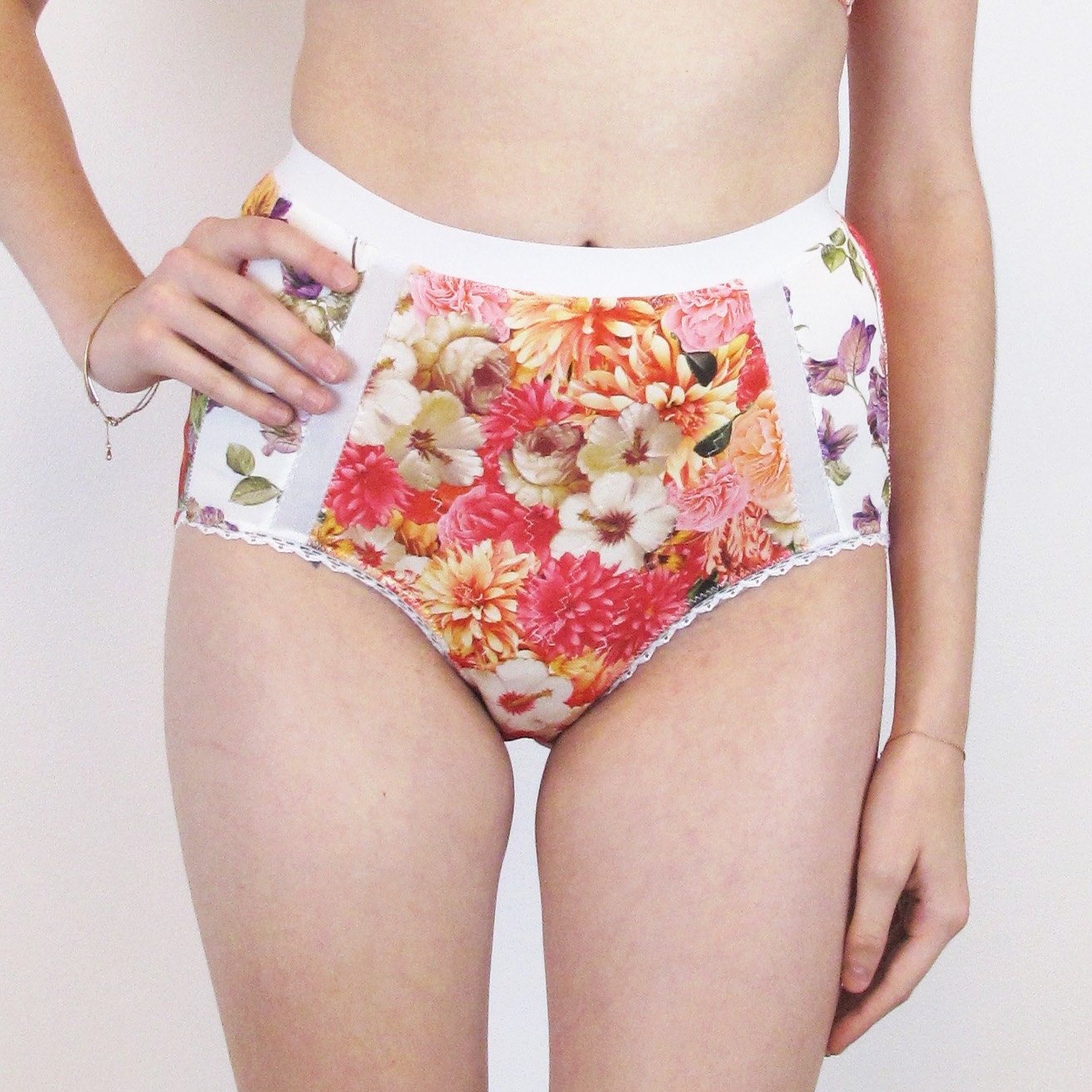 High waisted panties Cute High waist girdle with flowers