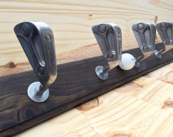 Golf Club Coat Rack Hat Rack - Clothing Rack - Wall Coat Rack
