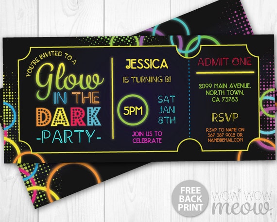 Free Printable Glow In The Dark Invitations 8