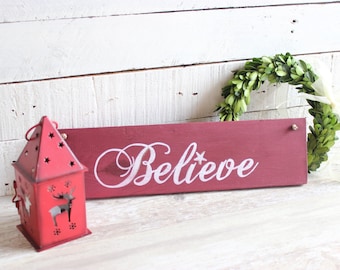 Believe sign, Rustic Christmas decor, Christmas Wood Sign, Believe Christmas decor ideas, Christmas decorations, Farmhouse Christmas