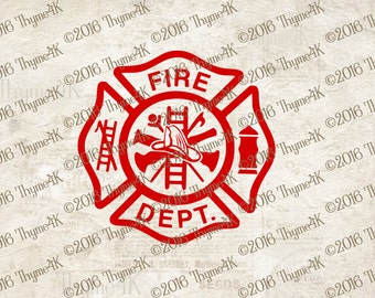 Digital Design Fire Department Maltese Cross Instant Download - Includes Svg, png, jpeg, dxf, & eps.