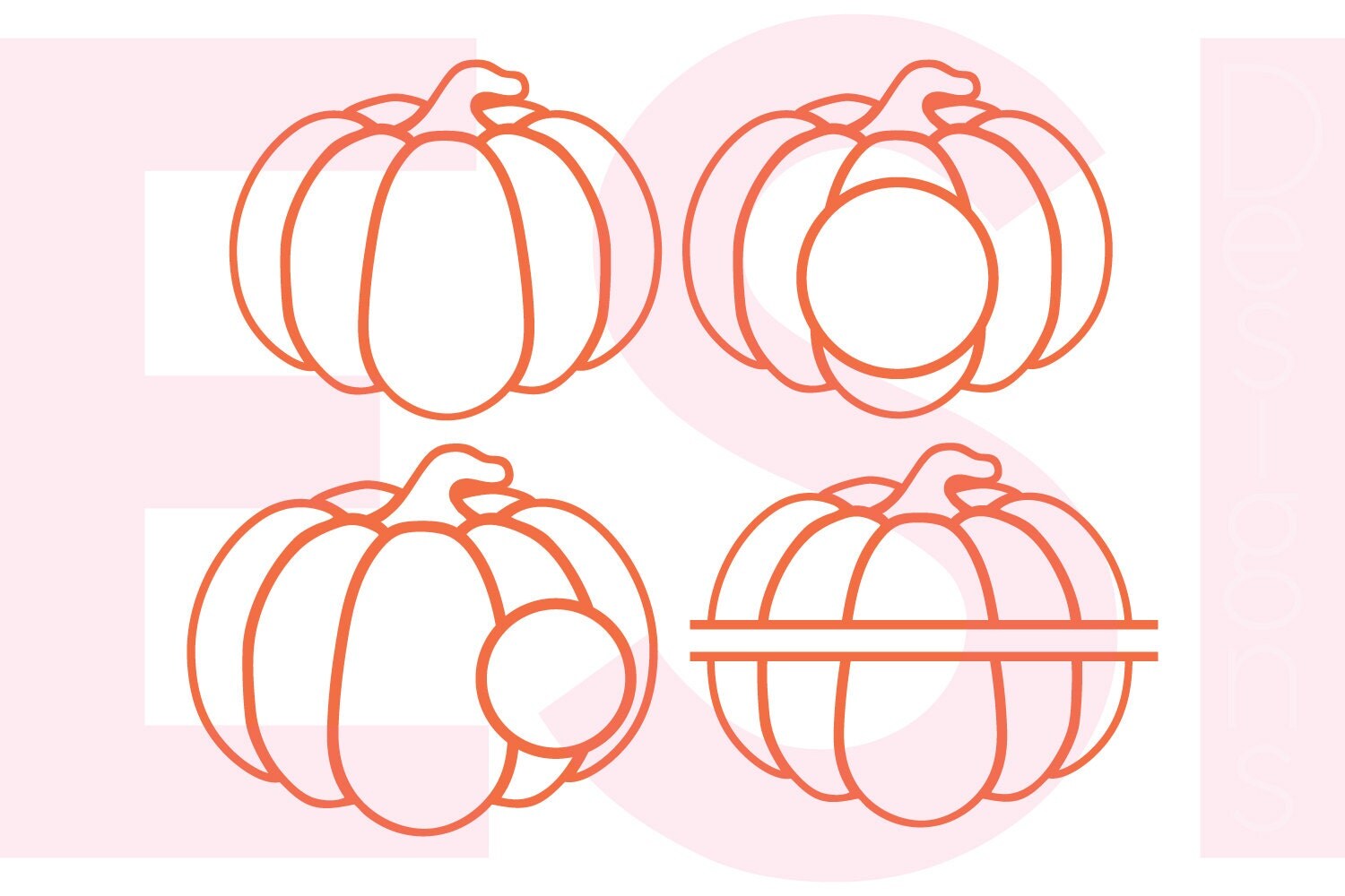 Download Pumpkin SVG DXF EPS circle monogram cutting files bundle.