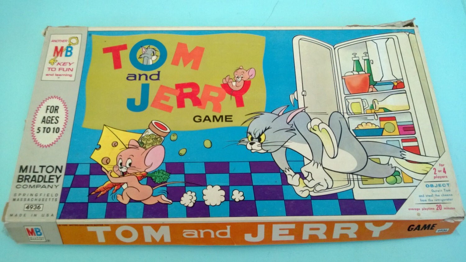 Vintage Tom and Jerry Board Game Milton Bradley 1968 Free