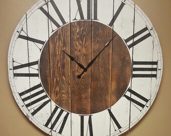 The "Abigail" Farmhouse wall clock - Oversized wall clock - Oversized farmhouse wall clock - large clock - big clock - trending - popular